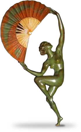 femme-eventail Statue Art Deco