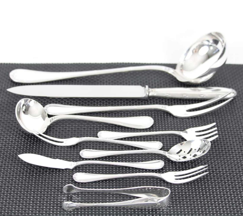Christofle - Dinner set for 12 (24) - Rubans croisés - Silverplated