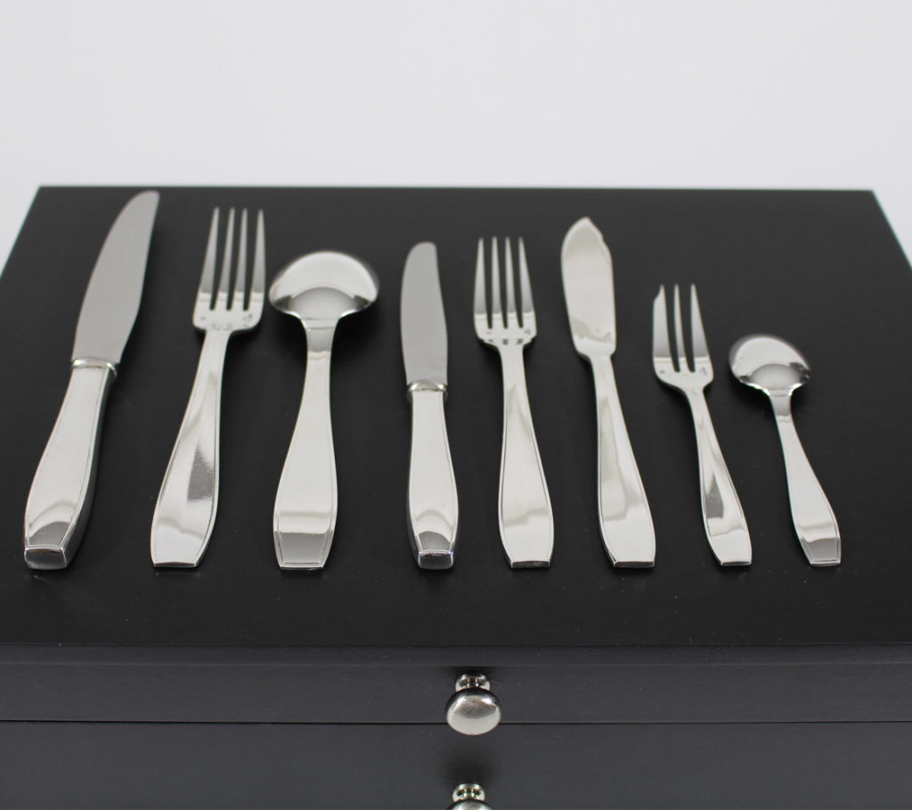 Lot De 12 Couverts Christofle Argenté - Art Déco - Vers 1930 - Service Argenterie